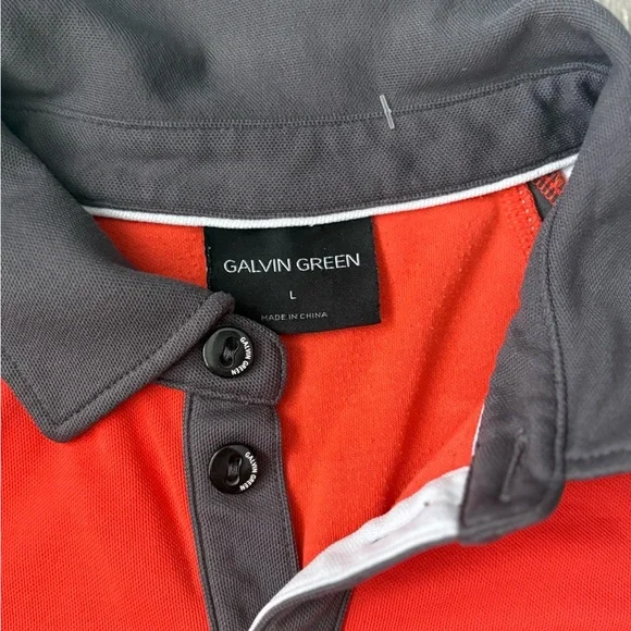 Galvin Green Vibrant Red and Gray Golf Polo Shirt - Picture 3 of 5